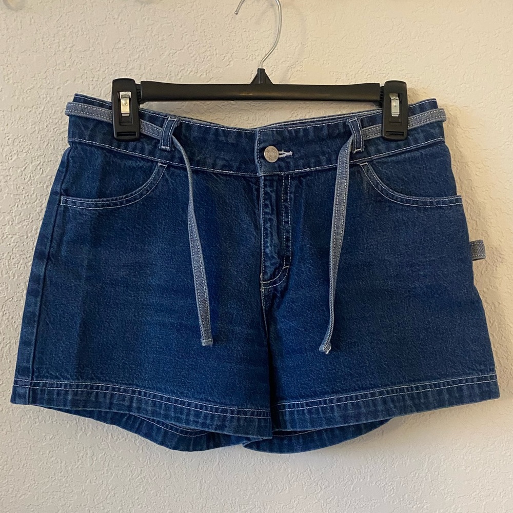 SO GSJC Vintage 100% Cotton Denim Shorts with Denim Belt, Size 16
